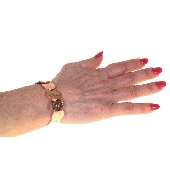 WHOLESALE Lot of 12 assorted REAL COPPER Lincoln Penny Bracelets - Free Shipping - Picture 3 of 8